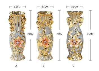 Europa Forgyldt Frost Porcelæn Vase Vintage Avancerede Keramiske blomstervaser for Værelset Undersøgelse Gangen Hjem Bryllup Dekoration