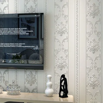 Europæisk Stil Damask Lodret Stribet Ikke-vævet Tapet vægbeklædning Stue, Soveværelse Baggrund Væggen Papel De 3D-Parede