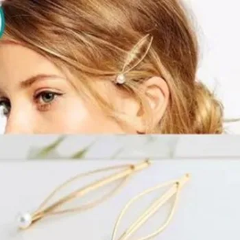 Europæisk stil er enkel atmosfæriske imiteret guld hovedklæde hårnål wild pearl smykker tilbehør engros
