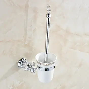 Europæisk stil Messing-Krystal Toilet Børste,Forgyldt Toilet børste Badeværelse Produkter Badeværelse Tilbehør nyttige HK-44
