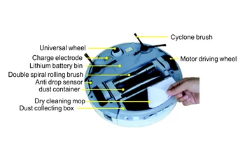 Eworld M884 Automatisk Rengøring Robot Mop Krat Støvsuger, Våd og Tør Rengøring Auto Oplade Smart Robot
