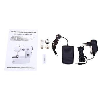 Eworld Mini Håndholdte Pedal Symaskiner Dobbelt Hastighed Dobbelt-Tråd, El-Multifunktions Automatisk Træde Tilbage Symaskine