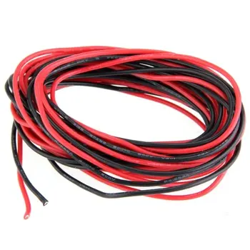 EWS 2x 3M 20 Gauge AWG Silikone Gummi-Wire Kabel-Rød Sort Fleksibel