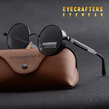 Eyecrafters Runde Metal Polariserede Solbriller Gotiske Steampunk Solbriller Herre Dame Mode, Retro Vintage Skjold Brillerne Nuancer