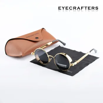 Eyecrafters Runde Metal Polariserede Solbriller Gotiske Steampunk Solbriller Herre Dame Mode, Retro Vintage Skjold Brillerne Nuancer