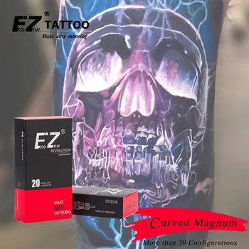 EZ Revolution Tatovering Nåle Patron Magnum Buede Runde Magnum # 12 (0,35 mm ) Long Taper 5,5 mm Tatoveringer Supply 20 stk /kasse