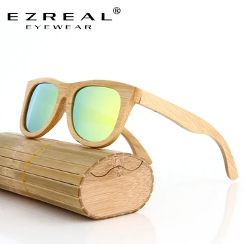 EZREAL Bambus Solbriller Mænd, Træ-Solbriller, polariserede Brand Designer Spejl Oprindelige Træ Sol Briller Oculos zonnebril