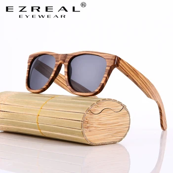 EZREAL Virkelige Top Bambus-Træ, Træ-Solbriller, Polariserede Håndlavet Træ Herre Solbriller, solbriller til Mænd Gafas Oculos De Sol Madera