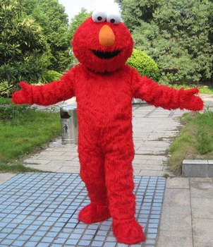 Fabrikken direkte salg med høj kvalitet, Lang Pels Elmo Maskot Kostume Karakter Kostume Tegnefilm Kostume Elmo Cosplay