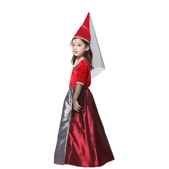 Fabrikken Direkte Salg Piger Red Goth Middelalderlige Prinsesse Renæssance Julie Barn Sceneoptræden Fancy Kjole Halloween Kostume