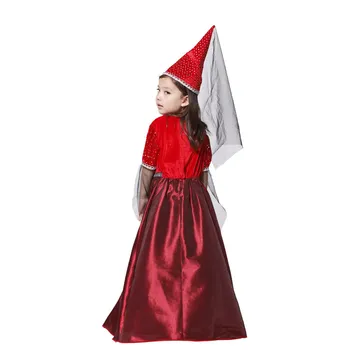 Fabrikken Direkte Salg Piger Red Goth Middelalderlige Prinsesse Renæssance Julie Barn Sceneoptræden Fancy Kjole Halloween Kostume