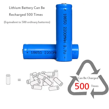 Fabrikken Salg 100Pcs/masse 18650 Batterier Blå 18650 Genopladeligt Li-ion 3,7 v 2200mah Batteri til lommelygte forlygte