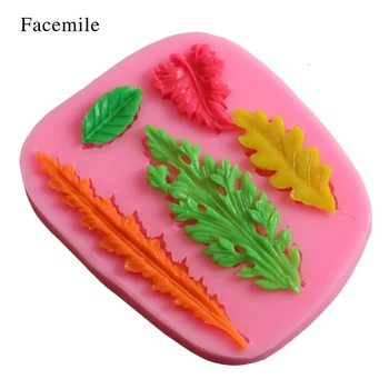 Facemile 3D Forskellige Blade Cookie Cutter Chokolade Part Kage Lace Dekoration Værktøjer DIY Bagning Fondant Silikone Formen 50-257