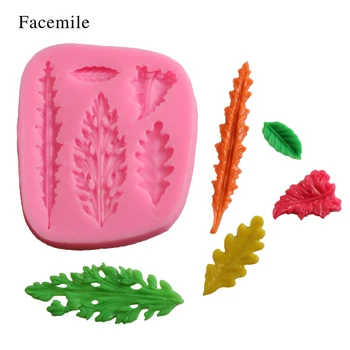 Facemile 3D Forskellige Blade Cookie Cutter Chokolade Part Kage Lace Dekoration Værktøjer DIY Bagning Fondant Silikone Formen 50-257