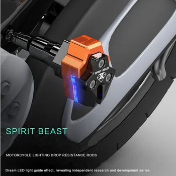 Faldende Beskyttere Motorcykel CNC Aluminium Ramme Skyder Anti Crash motor beskyttelse Moto Pad Beskytte Omfatter LED-lys