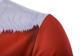 Falsk To Stykker 3D-Print Mænd T-Shirt 2017 Santa Claus langærmet Slim Fit Herre T-Shirts Jul Kostume Tee Shirt Homme 2XL