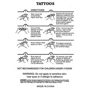 Falske midlertidige tatoveringer Vand overførsel Lille mønster på Tværs af Vingen Øje Mærkat Mænd Kvinder Sexet Skønhed Krop Kunst Leve af Sang X048