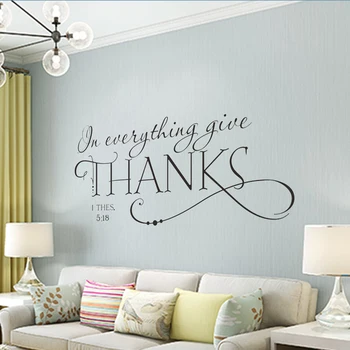 Familie velsigne alt, hvad takker bibel citat vægoverføringsbilleder klassiske kristne wall stickers til børn værelser med indretning og diy vinyl gaver