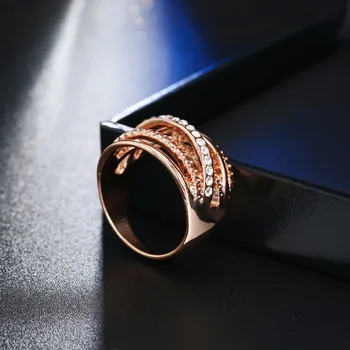 FAMSHIN Brand Kvinder Ring Rosa Guld Farve Finger forlovelsesringe for Kvinder vielsesringe anillos Krop Smykker