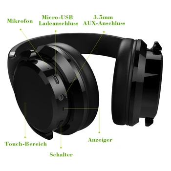 FANATISKE B21 Dyb Bas Bærbare Touch-Kontrol Trådløse Bluetooth-Over-ear-Hovedtelefoner med Indbygget Mikrofon til iPhone 6 6s 7/7 Plus