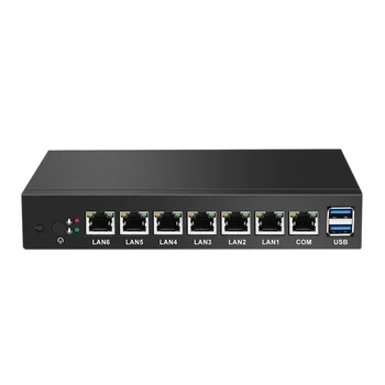 Fanless Mini-PC 6 LAN-port, RJ-45 Gigabit Ethernet Celeron 1037U Dual Core VGA KOM Bruge Pfsense som Router Firewall Windows 7/8/10
