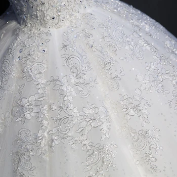 Fansmile Virkelige Billede Luksus Lace Bold Kjoler til Bryllup 2017 Tilpasset Plus Size Vintage Brudekjole Vestido de Noiva FSM-075F
