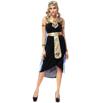 Fantasier Halloween Græske Gudinde Kjole Rollespil Indisk Dans Performance Kjole Egyptiske Dronning Cleopatra Maskerade Kostumer
