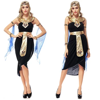 Fantasier Halloween Græske Gudinde Kjole Rollespil Indisk Dans Performance Kjole Egyptiske Dronning Cleopatra Maskerade Kostumer