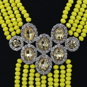 Fantastisk Gul Brude-Perler Afrikanske Smykker Sæt Guld og Hvidguld Halskæde Øreringe Sæt Bedst Sælgende Smykker Gratis Fragt WD842