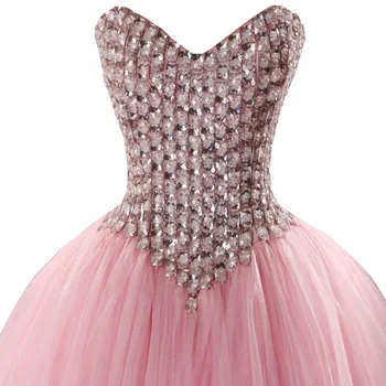 Fantastisk Pink Luksus-Prom Kjoler Bolden Kjole Corset Tilbage Engagement Kjole til Aften i Lang vestido de festa vestidos de gala