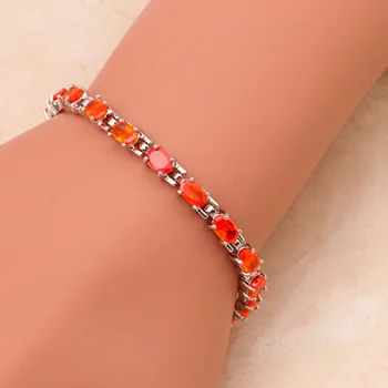 Fantastiske armbånd for kvinder Orange Krystal & AAA Zircon Sølv Sundhed Nikkel & blyfri Mode smykker TBS721A