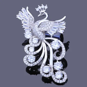 FARLENA Smykker i Sølv, Forgyldt Phoenix Broche Indlæg med Micro Zircon Mode CZ Krystal Brocher for Kvinder Bryllup