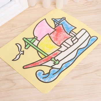 Farve Sand Maleri Skabende Kunst Gule Papir, Tegneredskaber Håndværk Børn Toy W15
