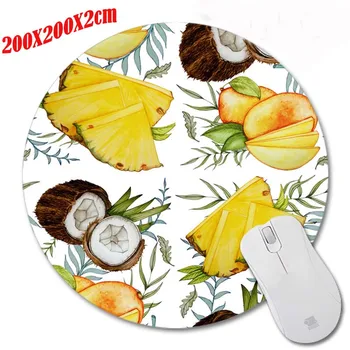 Farverige frugter ananas Høj Kvalitet Hot smukke Runde Gaming Gummi musemåtte 220mmX220mm Drop Shipping
