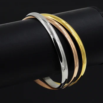 Fashion Armbånd Armbånd Engros (3pcs/sæt) For Kvinder,guld Og Rosa Guld til 316lL Rustfrit Stål