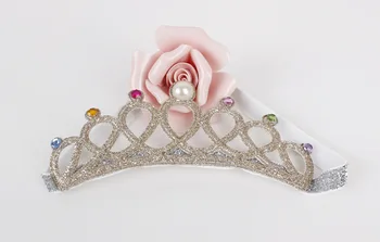 Fashion Baby Smykker Crown Hovedbeklædning Håret Hoop Hovedbøjle Tiaras Blomst Pige Hårpynt Bryllup Acessorio Para Cabelo T