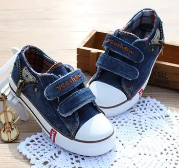 Fashion Børn Flats Hook & Loop Afslappet Lærred sko Drenge Piger Sport Sneakers sko Kids Baby Casual sko 04B