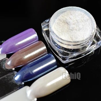 Fashion Perle Nail Art Pulver, Støv Havfrue Hvid Glitter Negle UV Gel Negle Kunst Manicure Værktøj Skinner D8152