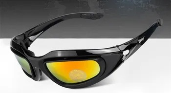 Fashion Sport 4 objektiver Udskiftelige Udendørs beskyttelsesbriller Beskyttelsesbriller Anti Sand indvirkning Multi-funktion Militære briller