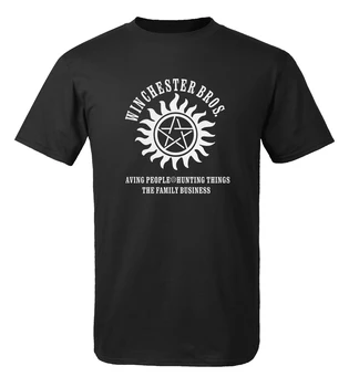 Fashion t-shirt Overnaturlige Winchester Bros Redde Mennesker, Ting 2018 nye sommer mænd, bomuld kortærmet skjorte Hipster Mænd