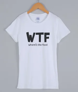 Fashion T-shirts til kvinder 2018 sommer bomuld print WTF HVOR ER DEN MAD, sjove brev kvindelige T-shirt harajuku mærke tøj top