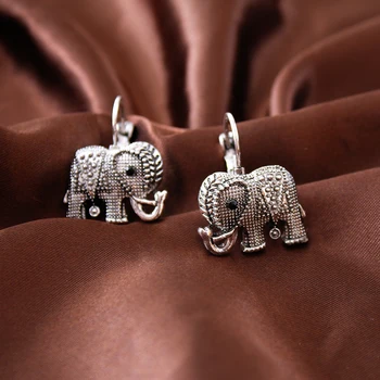 Fashionable antikke dyr øreringe smykker, kvinder charmerende elefant øreringe smykker engros Julegaver