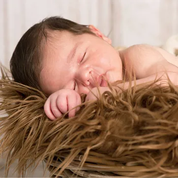 Faux fur 75*50cm Nyfødte størrelse Tæppe baggrund NYFØDT FOTOGRAFERING REKVISITTER Kurv stuffer BABY SHOWER