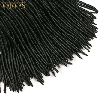 Faux locs et eller andet hæklet hår 8 stykke VERVES fletninger, dreadlocks havana mambo twist hæklet fletning hår syntetiske frygter hair extensions