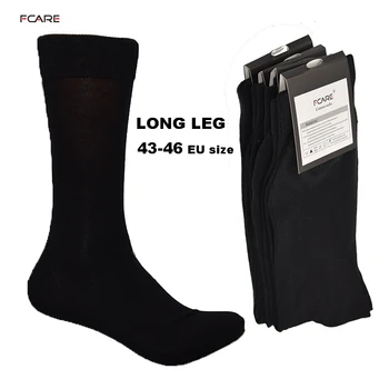 Fcare 10STK=5 par, 43, 44, 45, 46 EU ' s plus size lange ben business sokker crew sokker mænd bomuld kjole virksomhed, sorte sokker