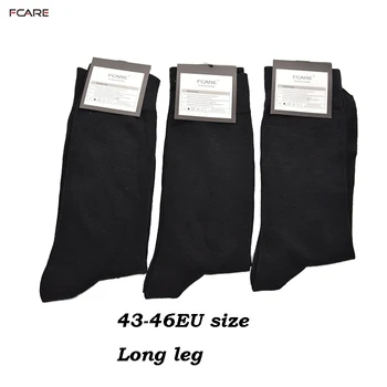 Fcare 10STK=5 par, 43, 44, 45, 46 EU ' s plus size lange ben business sokker crew sokker mænd bomuld kjole virksomhed, sorte sokker