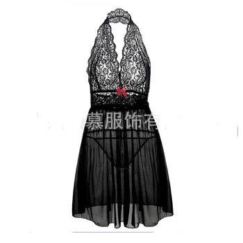Fcare 2017 plus størrelse XL, XXL, XXXL, XXXXL,5XL,6XL kjole+g-streng rød sort erotisk sexet lingeri lace hot