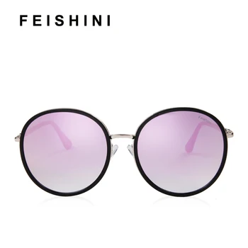 FEISHINI Brand Design UV-Beskyttelse, Anti-Reflekterende Tonede Gradient Overdimensionerede Solbriller Kvinder Runde Retro Stor Sol Briller Stjerne