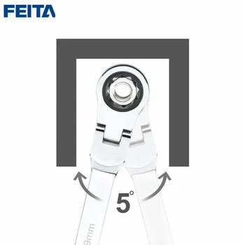 FEITA 14-19mm Aktiviteter Ratchet Gear Drejningsmoment Skruenøgle Sæt fleksibel Åbne Ende Cykel Skruenøgle Reparation håndværktøj (1PC & 6PCS)