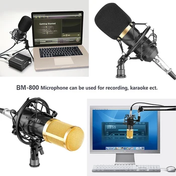 FELYBY professionel bm 800 kondensator mikrofon til computeren, lyd, karaoke mikrofon oprettet studio optagelse 3,5 mm mikrofoner sæt